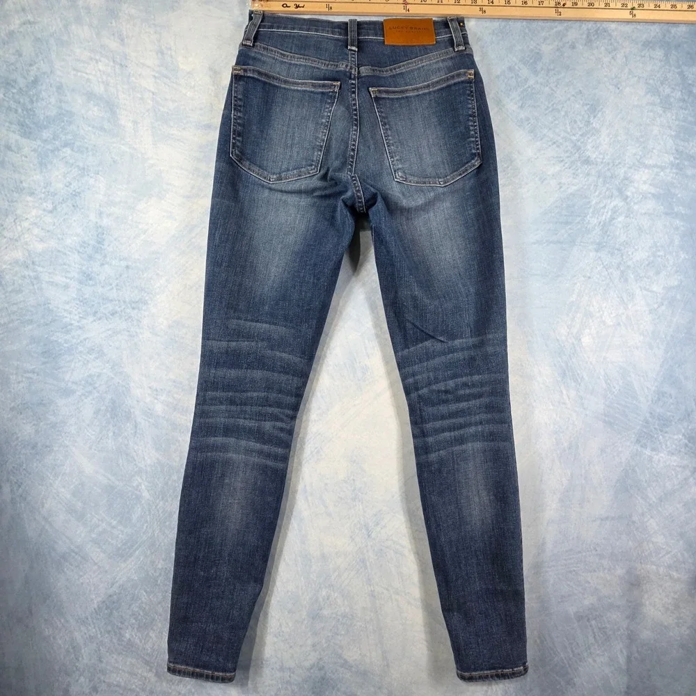 Lucky Brand Bridgette Skinny Jeans Womens 2/26 High Rise‎ Button Fly Blue Denim